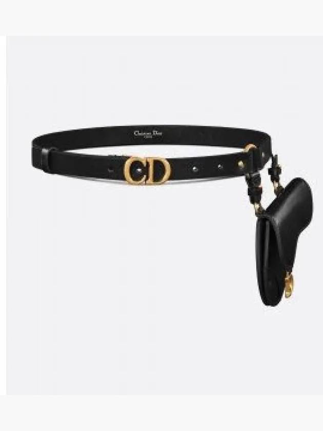 Saddle Detachable 20MM Pouch Leather Belt Black - DIOR - BALAAN 2