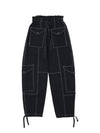 Light Slub Pocket Track Pants Black - GANNI - BALAAN 2