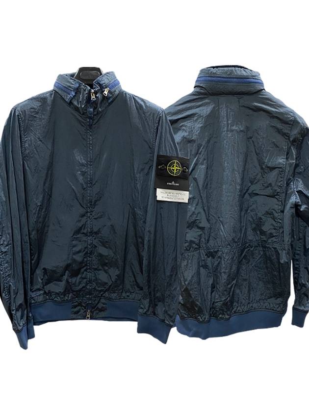 Men's Logo Patch Nylon Metal Zip-up Jacket Avio Blue - STONE ISLAND - BALAAN 2