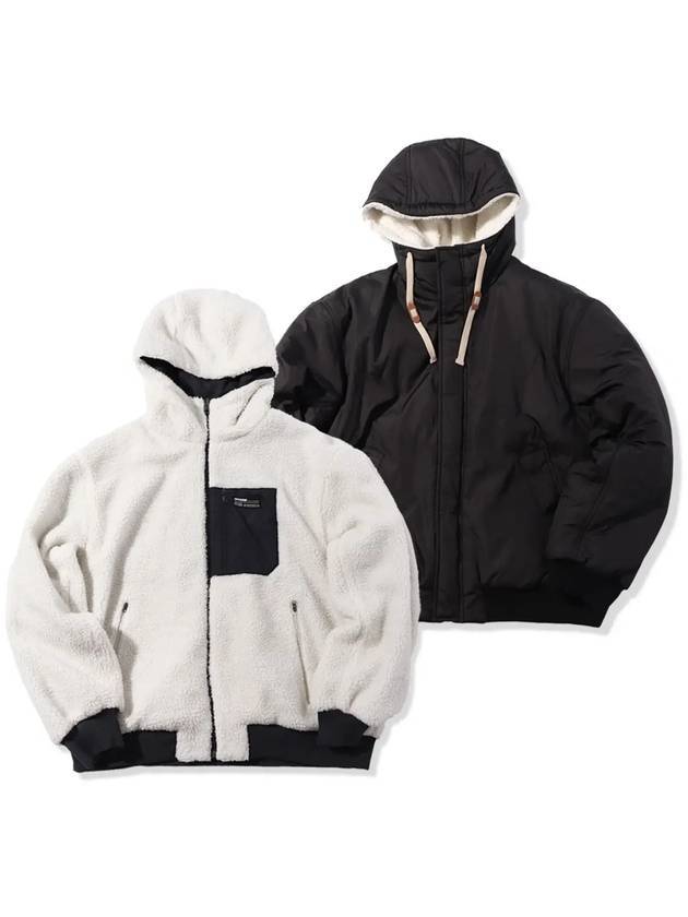 Reversible Sherpa Hooded Bomber Jacket Black - OFFGRID - BALAAN 1