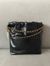 Mini Handbag Shiny Calfskin Gold Black - CHANEL - BALAAN 3