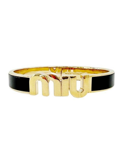 Enamel Metal Logo Bracelet Black - MIU MIU - BALAAN 2