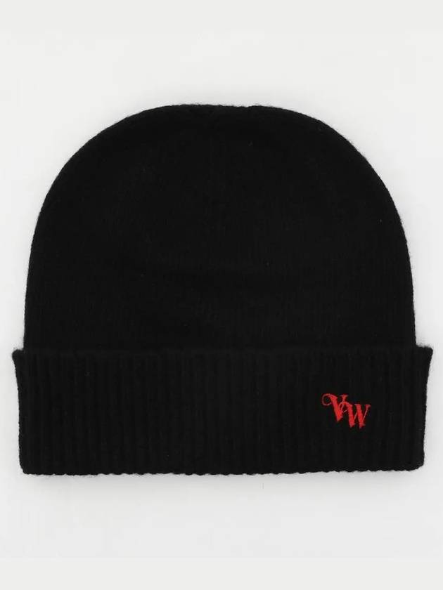 Embroidered Logo Knit Beanie Black - VIVIENNE WESTWOOD - BALAAN 2