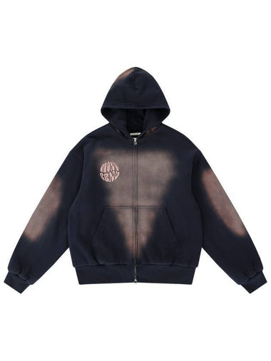 Men's Planet Logo Zip-Up Hoodie Navy - MONTSENU - BALAAN 1