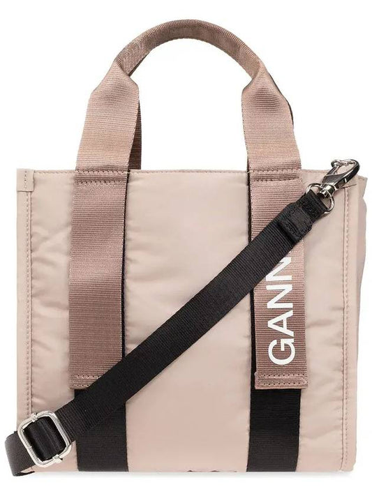 Logo Tote Bag Oyster Grey - GANNI - BALAAN 1