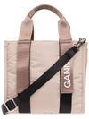 Logo Tote Bag Oyster Grey - GANNI - BALAAN 1