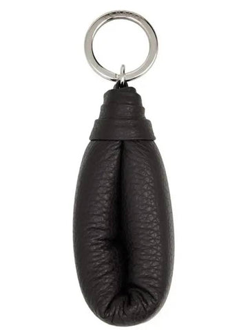 Word Padding Grain Leather Keychain Keyring Dark Chocolate - LEMAIRE - BALAAN 1