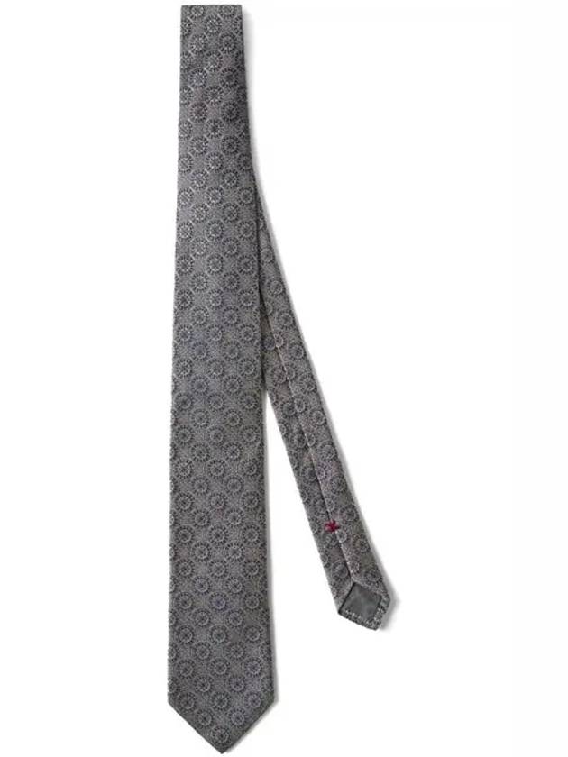 Silk Jacquard Tie Grey - BRUNELLO CUCINELLI - BALAAN 2