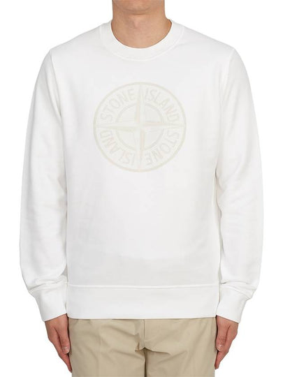 Men's Industrial One Print Sweatshirt White - STONE ISLAND - BALAAN 2