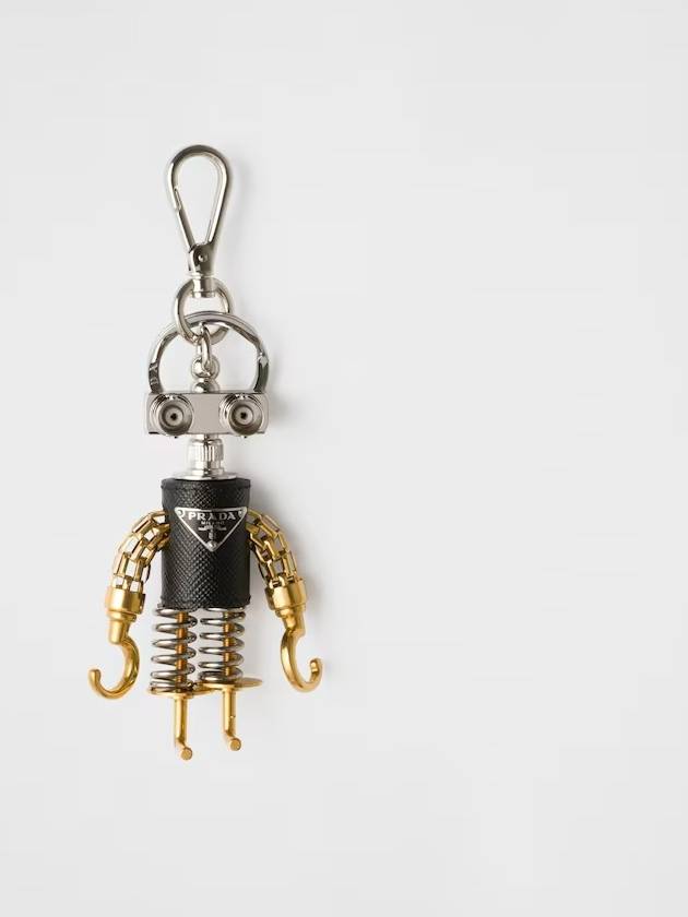 Robot Saffiano leather bag charm - PRADA - BALAAN 1