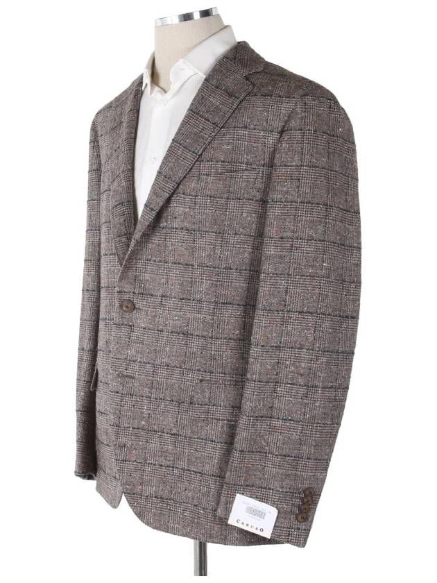 JR232K Wool Silk Check Blazer - CARUSO - BALAAN 3