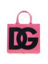 DG Logo 3D Small Calfskin Tote Bag Pink - DOLCE&GABBANA - BALAAN 1