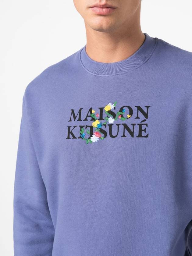 Flower Logo Print Comfort Sweatshirt Purple - MAISON KITSUNE - BALAAN 5