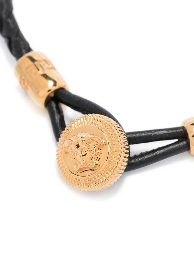 Medusa Biggie Leather Bracelet Black - VERSACE - BALAAN 4