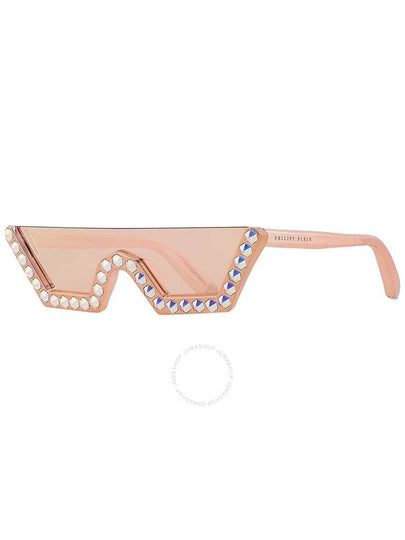 Philipp Plein Pink Mirror Irregular Ladies Sunglasses SPP031S 9NFX 99 - PHILIPP PLEIN - BALAAN 2