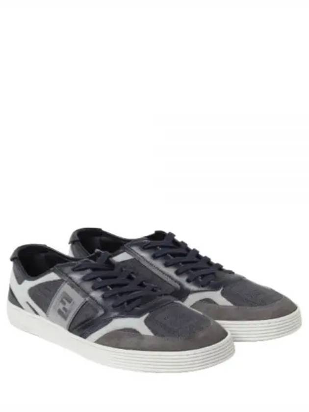 Step Leather Low Top Sneakers Blue - FENDI - BALAAN 2