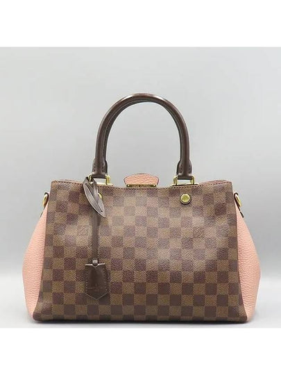 N41674 Pink Damier Eben Leather Brittany Tote Bag Shoulder Strap 2WAY - LOUIS VUITTON - BALAAN 2