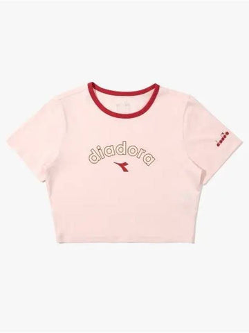 Diadora Tesleisure Graphic Crop Short Sleeve T Shirt Women LIGHT PINK - DIADORA - BALAAN 1