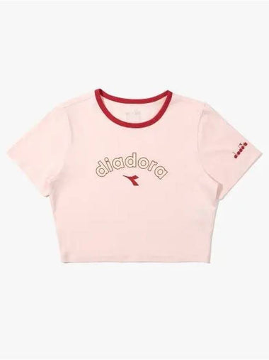 Diadora Tesleisure Graphic Crop Short Sleeve T Shirt Women LIGHT PINK - DIADORA - BALAAN 1