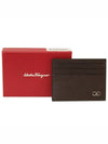 Gancini Leather Card Wallet Brown - SALVATORE FERRAGAMO - BALAAN 6