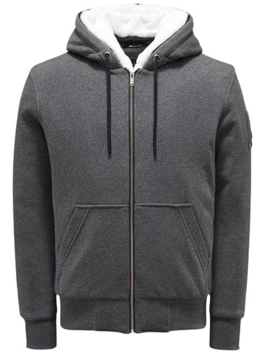 Bunny Fur Zip Up Hoodie Grey - MOOSE KNUCKLES - BALAAN 1