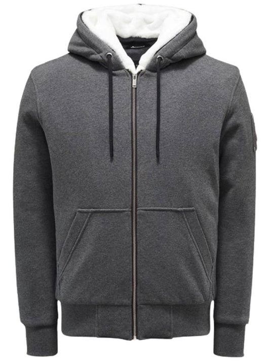 Bunny Fur Hooded Zip Up Gray - MOOSE KNUCKLES - BALAAN.