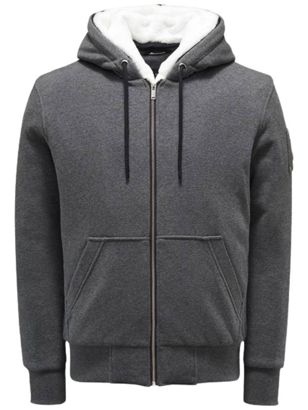 Bunny Fur Zip Up Hoodie Grey - MOOSE KNUCKLES - BALAAN 1