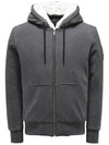 Bunny Fur Zip Up Hoodie Grey - MOOSE KNUCKLES - BALAAN 1