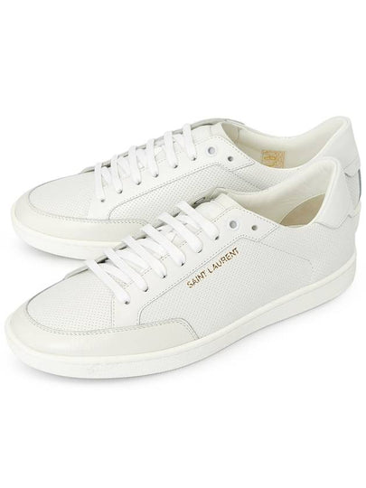 Court Classic Perforated Leather Low Top Sneakers White - SAINT LAURENT - BALAAN 2