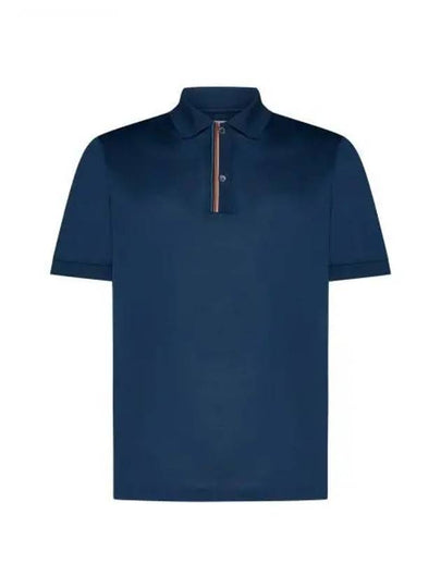 Signature Stripe Trim Polo Shirt Navy - PAUL SMITH - BALAAN 2