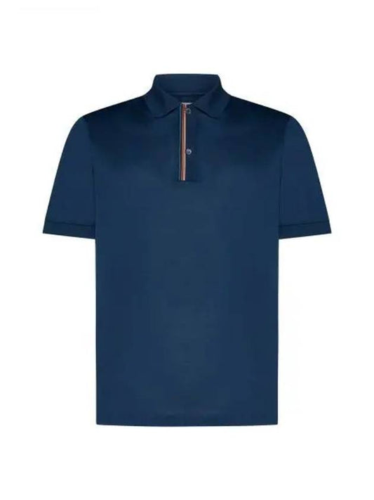 Signature Stripe Trim Polo Shirt Navy - PAUL SMITH - BALAAN 2