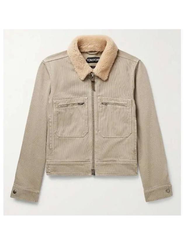 Bedford Code Zip-Up Jacket Beige - TOM FORD - BALAAN 2