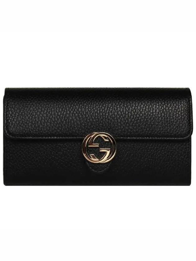 GG Interlocking Long Wallet Black - GUCCI - BALAAN 1