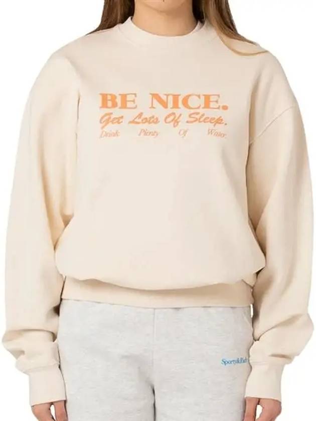 Be Nice Crew Neck Sweatshirt Ivory FELPA BE NICE AVORIO - SPORTY & RICH - BALAAN 5