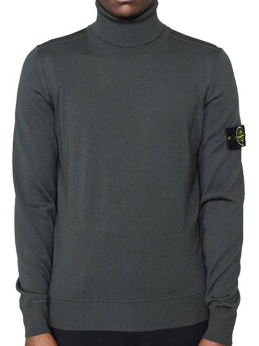 20FW 7315528C4 V0059 Wappen Patch Turtleneck Wool Knit Khaki Men’s Knit TTA - STONE ISLAND - BALAAN 1