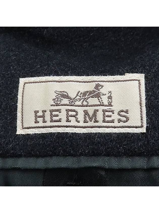 Black color cashmere blend men s coat size 50 - HERMES - BALAAN 4