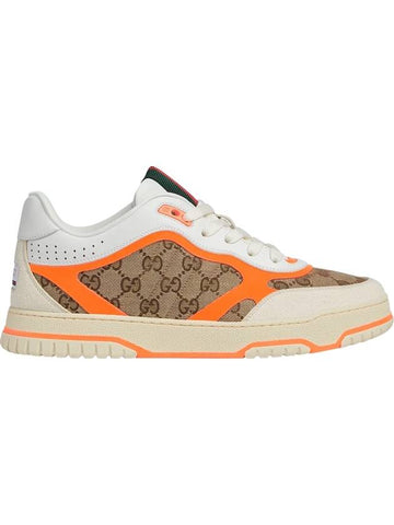 Men's Reweb Original GG Canvas Low Top Sneakers Beige Orange - GUCCI - BALAAN 1