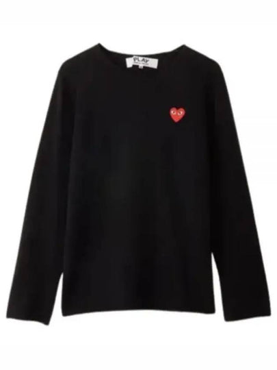 Red Heart Crew Neck Knit Top P1 N068 1 Black - COMME DES GARCONS - BALAAN 2