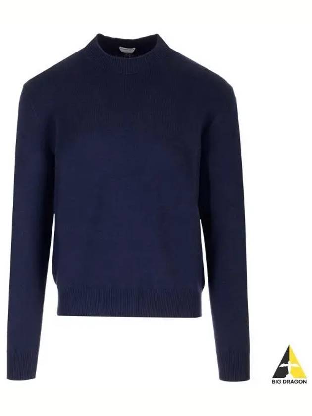 Crew Neck Cashmere Knit Top Navy - BOTTEGA VENETA - BALAAN 2