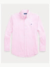 Logo Embroidery Striped Poplin Long Sleeve Shirt Pink - POLO RALPH LAUREN - BALAAN 2