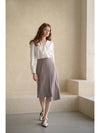 Caisienne Mermaid Unbalanced Midi Skirt_Taupe Gray - CAHIERS - BALAAN 4