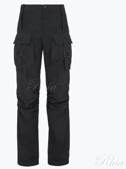 Women's Nylon Cargo Track Pants Black - FENDI - BALAAN 2