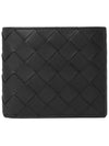 Intrecciato Leather Half Wallet Black - BOTTEGA VENETA - BALAAN 2