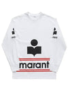 Gianni Big Logo Print Cotton Long Sleeve T-Shirt White - ISABEL MARANT - BALAAN 6