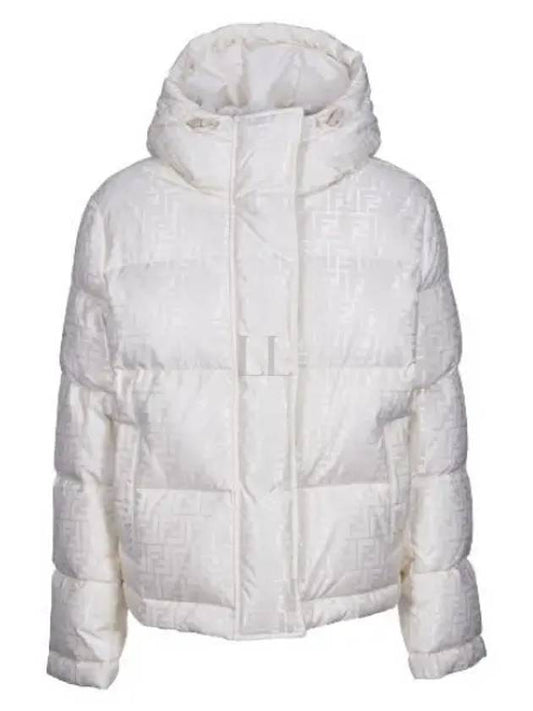 Monogram Technical Fabric Down Jacket White - FENDI - BALAAN 2