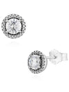 round sparkling stud earrings silver - PANDORA - BALAAN 6