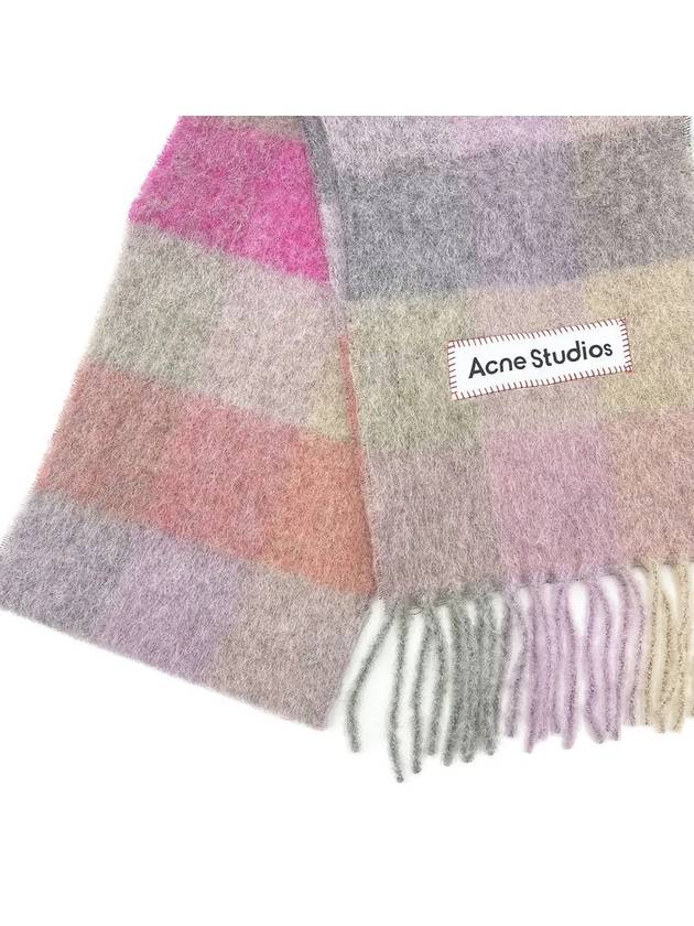 Check Mohair Muffler Fuchsia Lilac Pink - ACNE STUDIOS - BALAAN 4