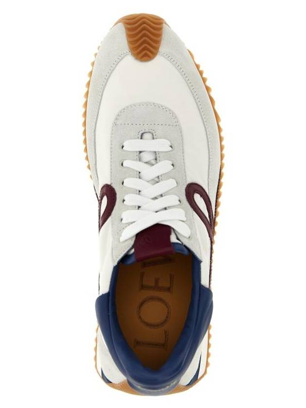 Flow Runner Nylon Suede Low Top Sneakers White Denim Raspberry - LOEWE - BALAAN 4