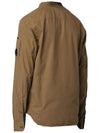 Lens Wappen Gabardine Shirt Zip-up Jacket Brown - CP COMPANY - BALAAN 3