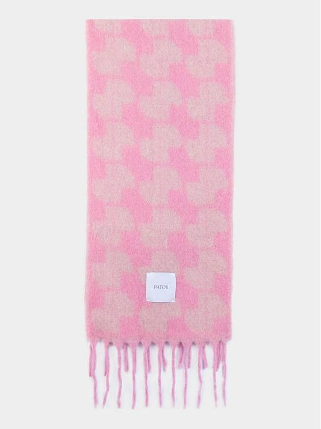 Logo Patch Alpaca Scarf Pink - PATOU - BALAAN 3